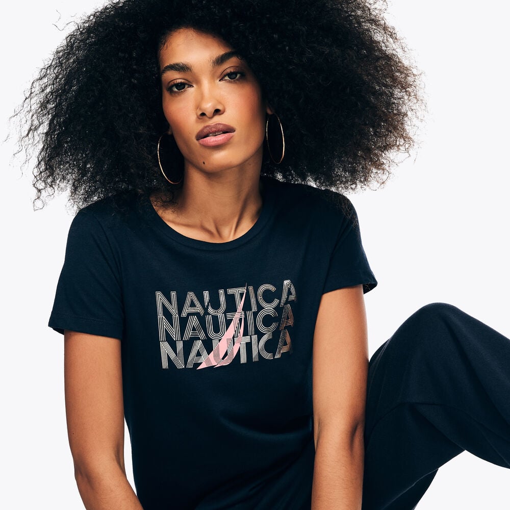 Nautica brand icon foil graphic t-shirt