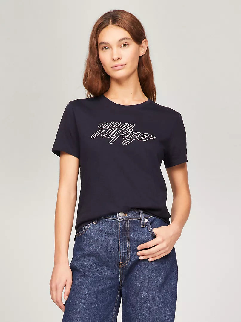 Tommy Hilfiger-Script Hilfiger Logo T-Shirt