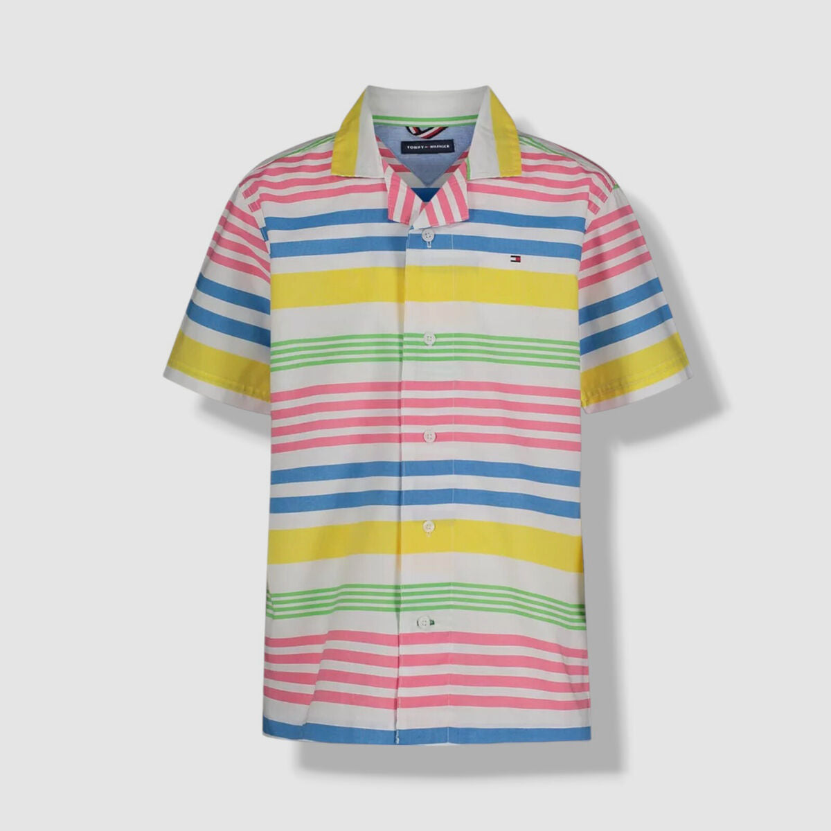 Tommy Hilfiger Big Boys Pop X Prep Short Sleeve Poplin Camp Shirt
