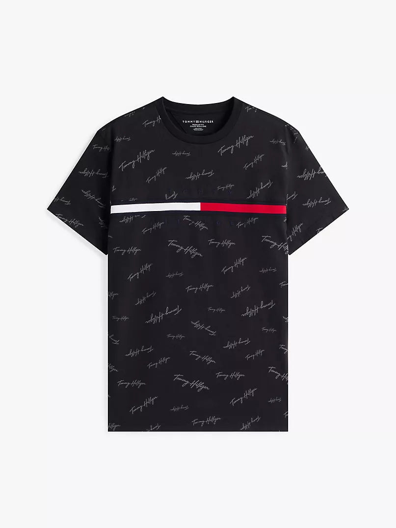 Tommy Hilfiger Signature Flag Stripe Logo T- Shirt Tommy Hilfiger