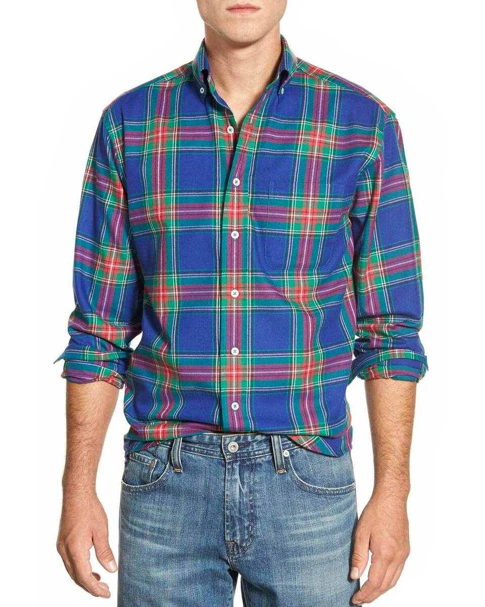 Vineyard Vines Mens Classic Fit Flannel Plaid Shirt