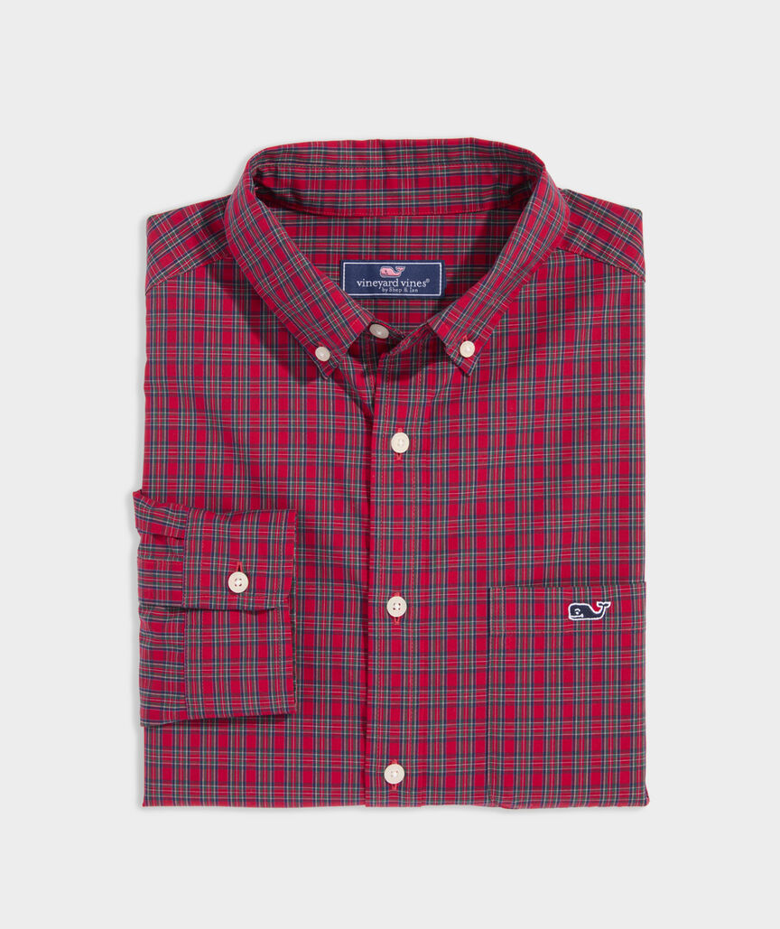 Vineyard Vines Stretch Poplin Tartan Shirt