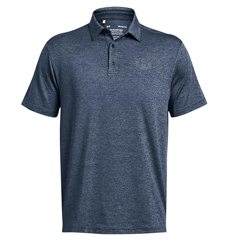 Under Armour Camiseta Polo Play Off Heather HeatHear Top regular, azul Marino medianoche, gris oscuro- Azul marino medianoche/gris parcela