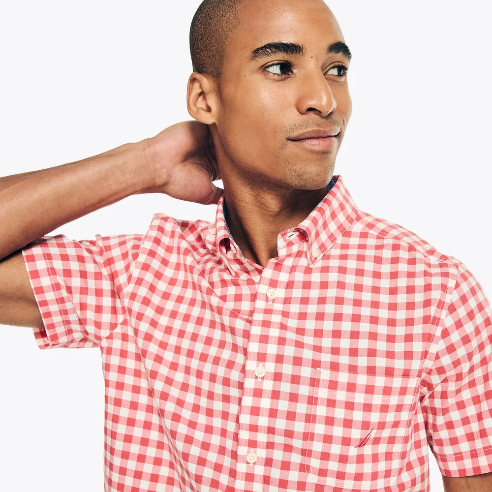 Nautica Gingham Plaid Short-Sleeve Shirt