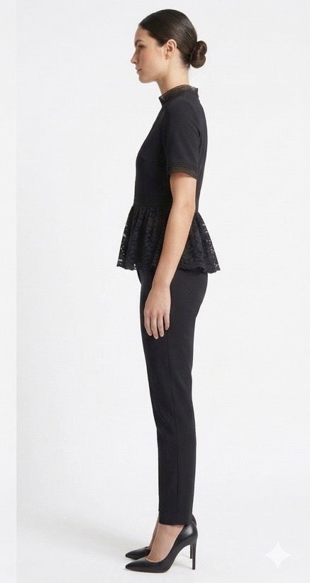 1.0.3.0-Black lace blouse peplum style from the 1.0.3.0 brand