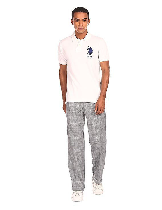 U.S. Polo Assn. Men's Short-Sleeve Polo Shirt with Applique, Casual Summer Slim Fit Polo Shirt With Contrast Color