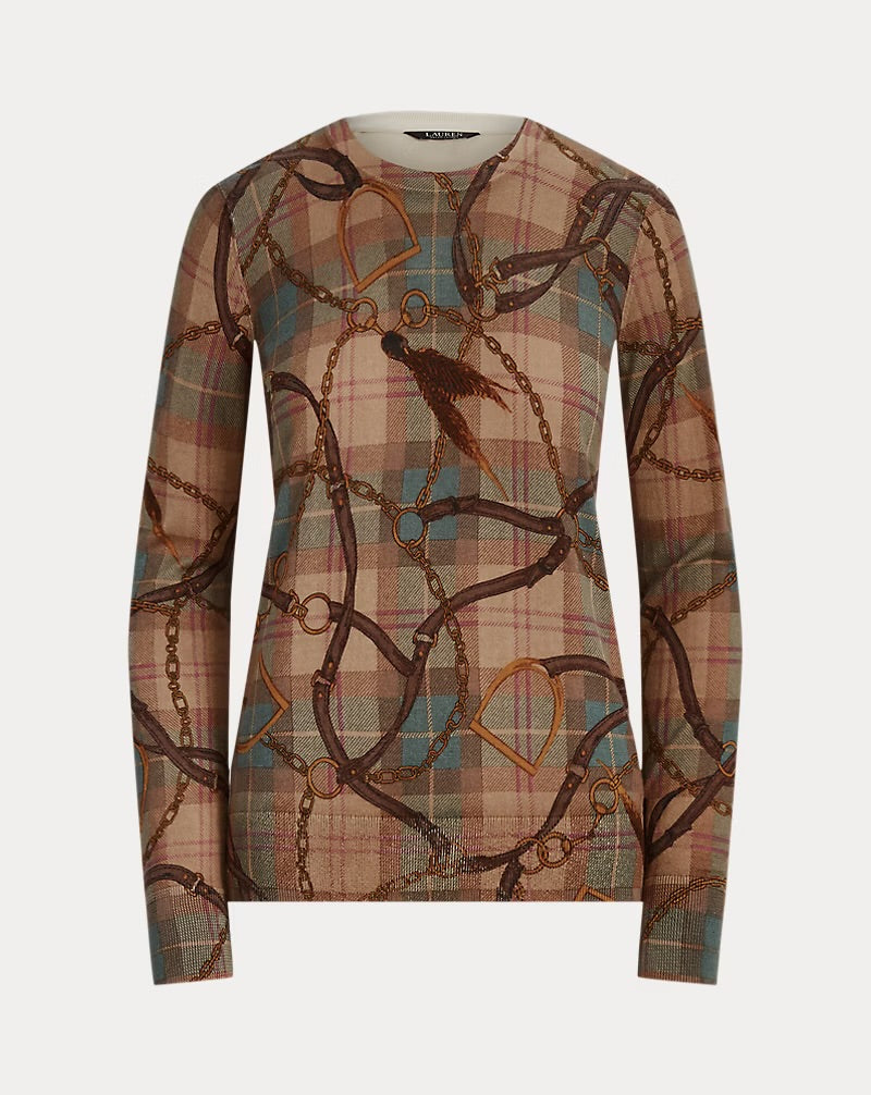 Lauren Ralph Lauren brand sweater with a preppy equestrian style design