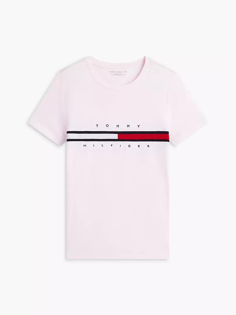 Tommy Hilfiger Embroidered Flag Stripe Logo T-Shirt