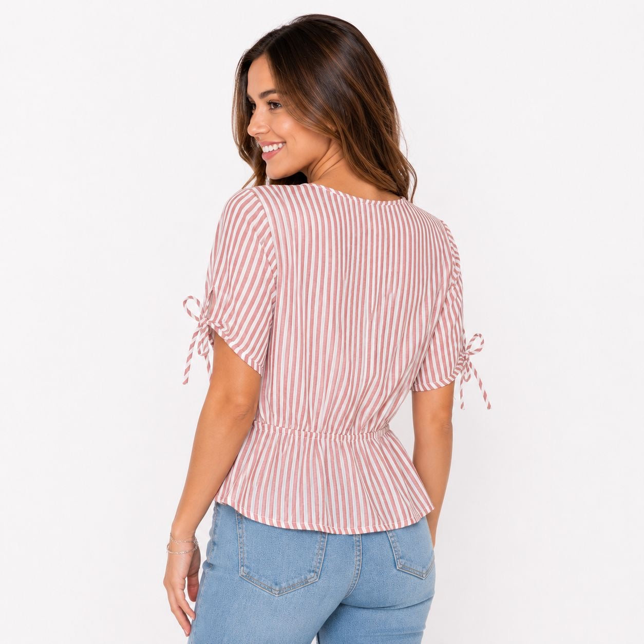 Peach Rails Women's Pink and White Blouse