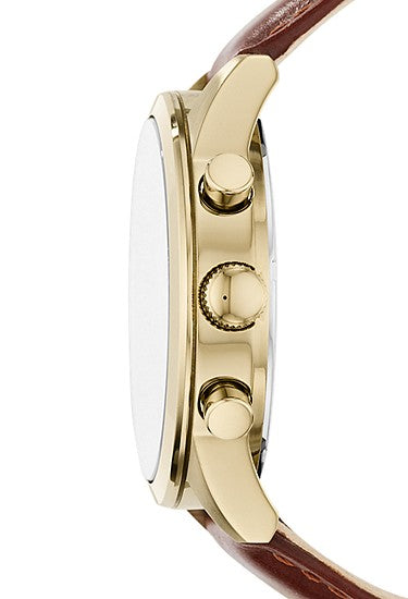 Fossil Brown leather Flynn watch with chronograph