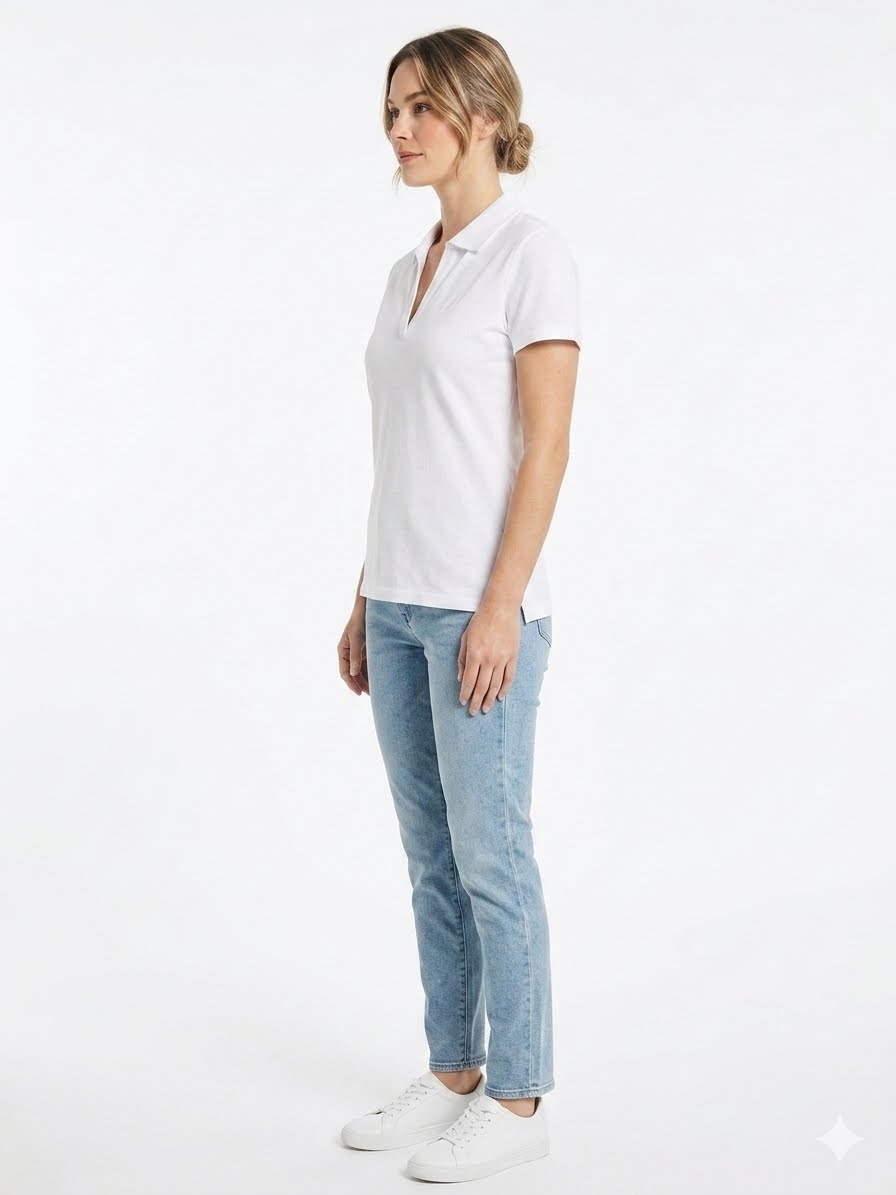 Nautica-White polo blouse for women
