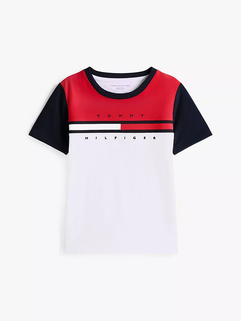 Tommy Hilfiger-Kids' Colorblock Flag Stripe T-Shirt