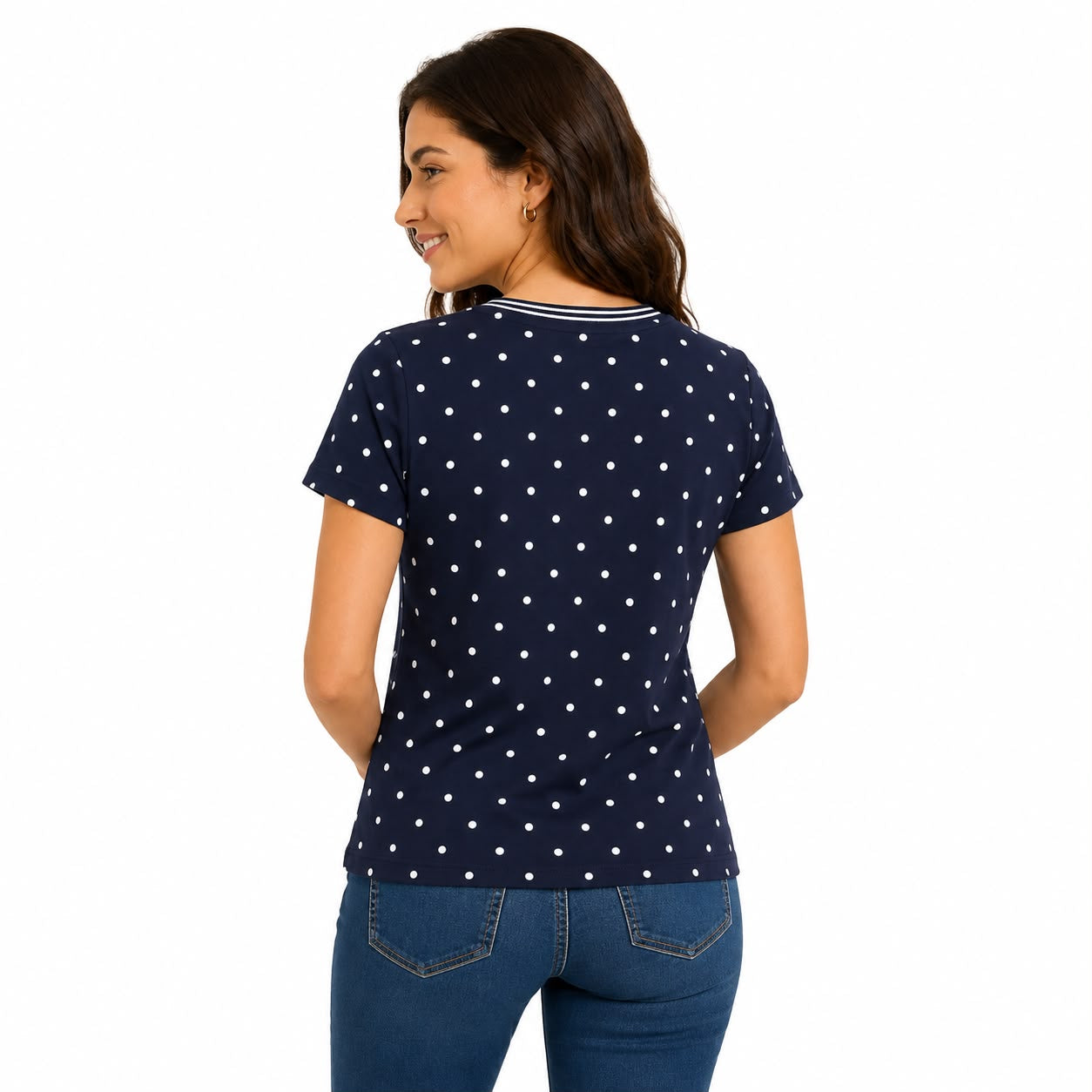 Nautica womens Solid V-neck Short Sleeve T-shirt