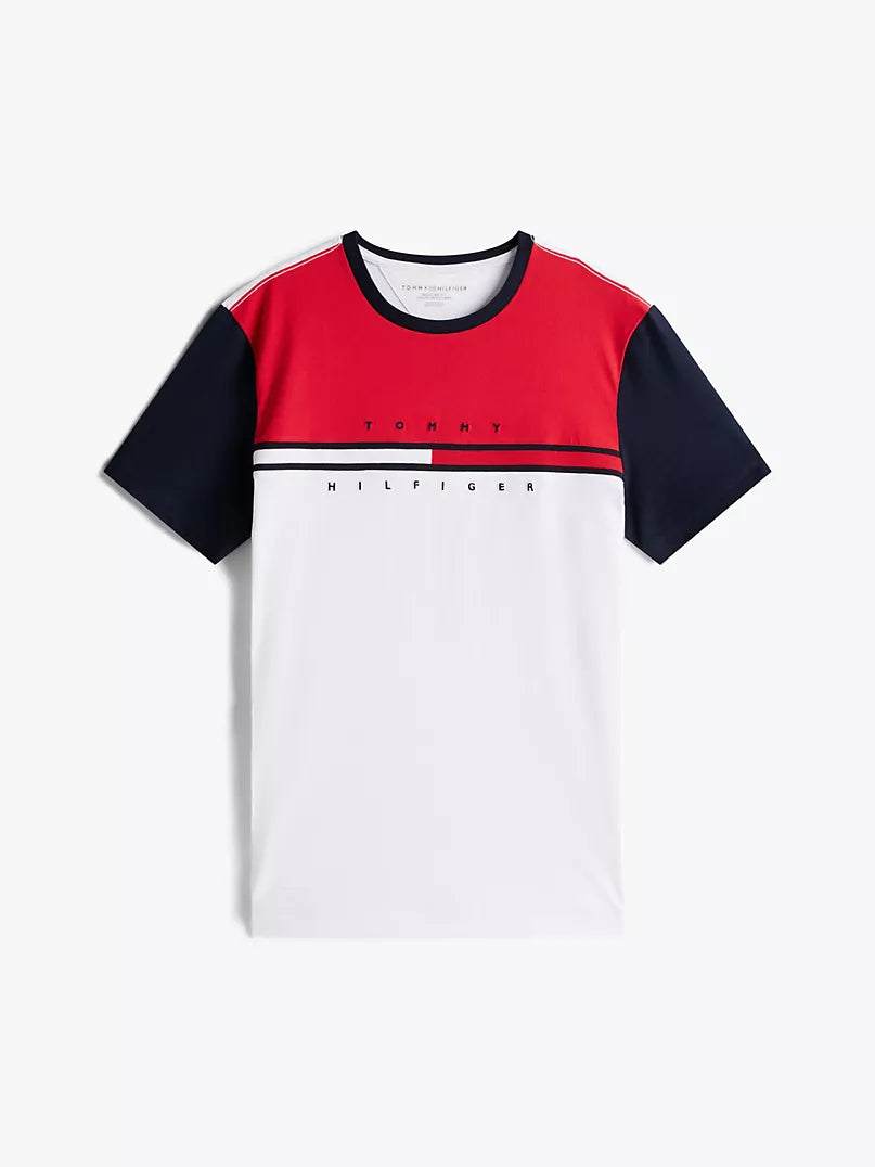 Tommy Hilfiger-Colorblock Flag Stripe Logo T-Shirt