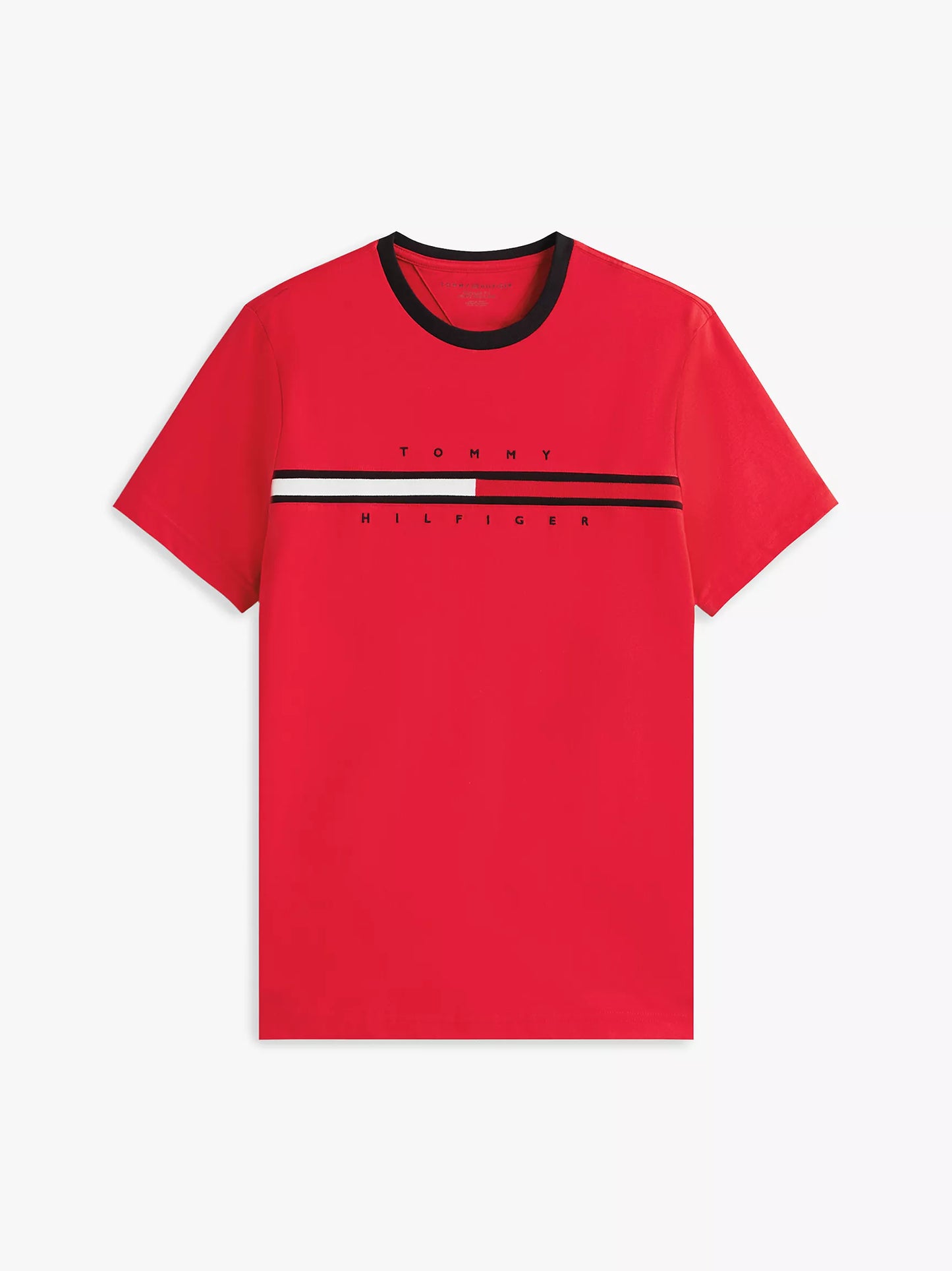 Tommy Hilfiger-Embroidered Flag Logo T-Shirt