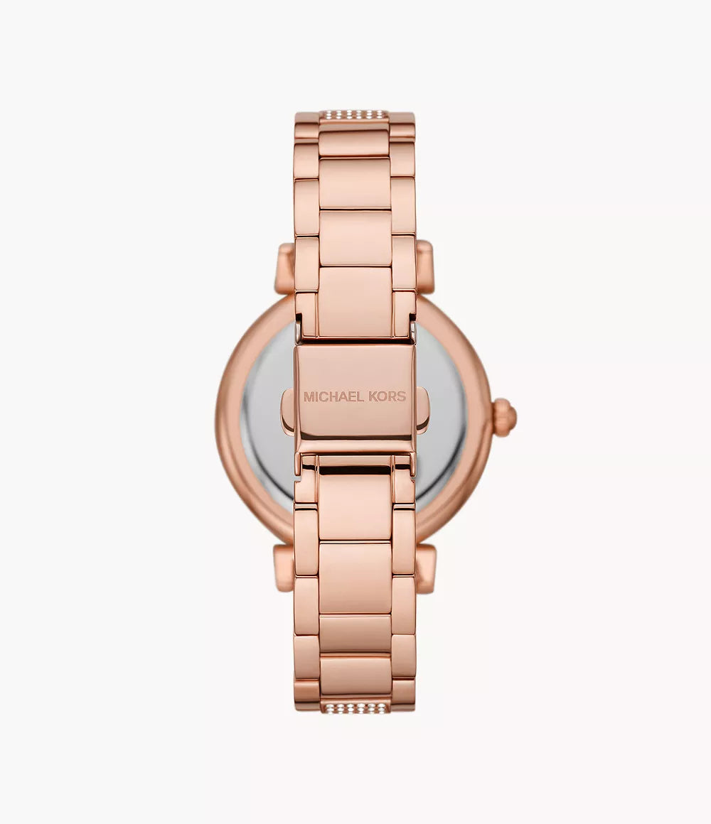 Michael Kors Abbey Three-Hand Rose Gold-Tone Stainless Steel Watch