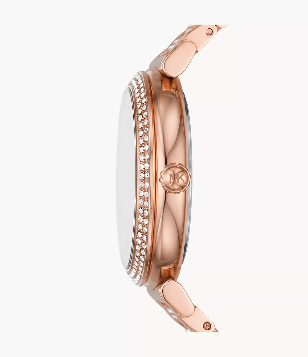 Michael Kors Abbey Three-Hand Rose Gold-Tone Stainless Steel Watch