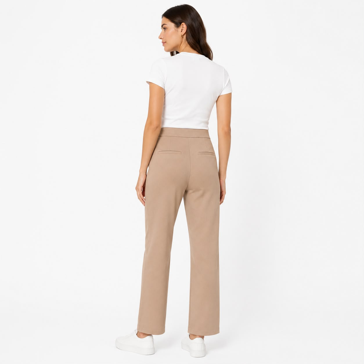 Rachel Zoe Straight cut dress pants with wide leg in brown tone