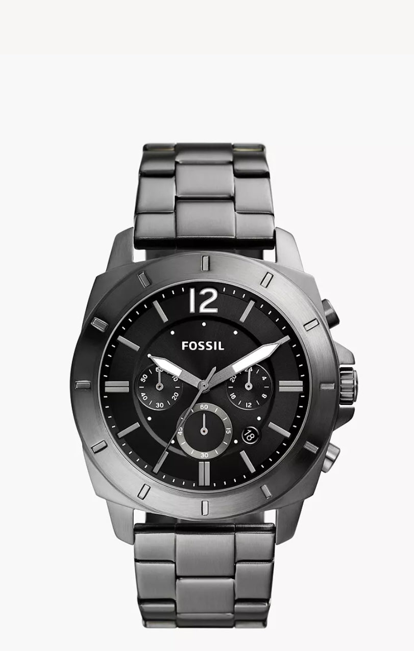 Fossil Privateer Chronograph Smoke Stainless Steel Watch
