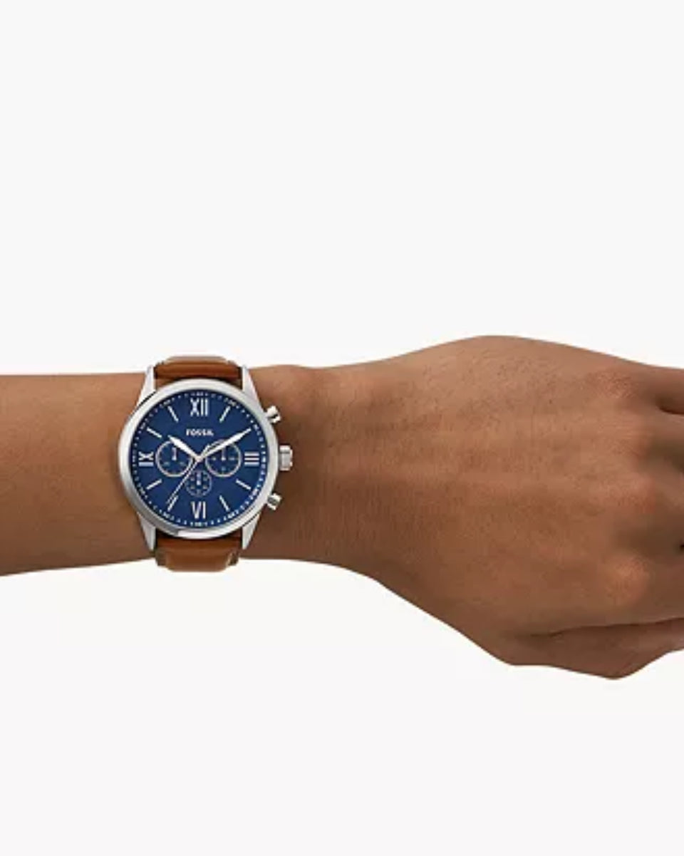 Fossil Flynn Chronograph Brown Leather Watch