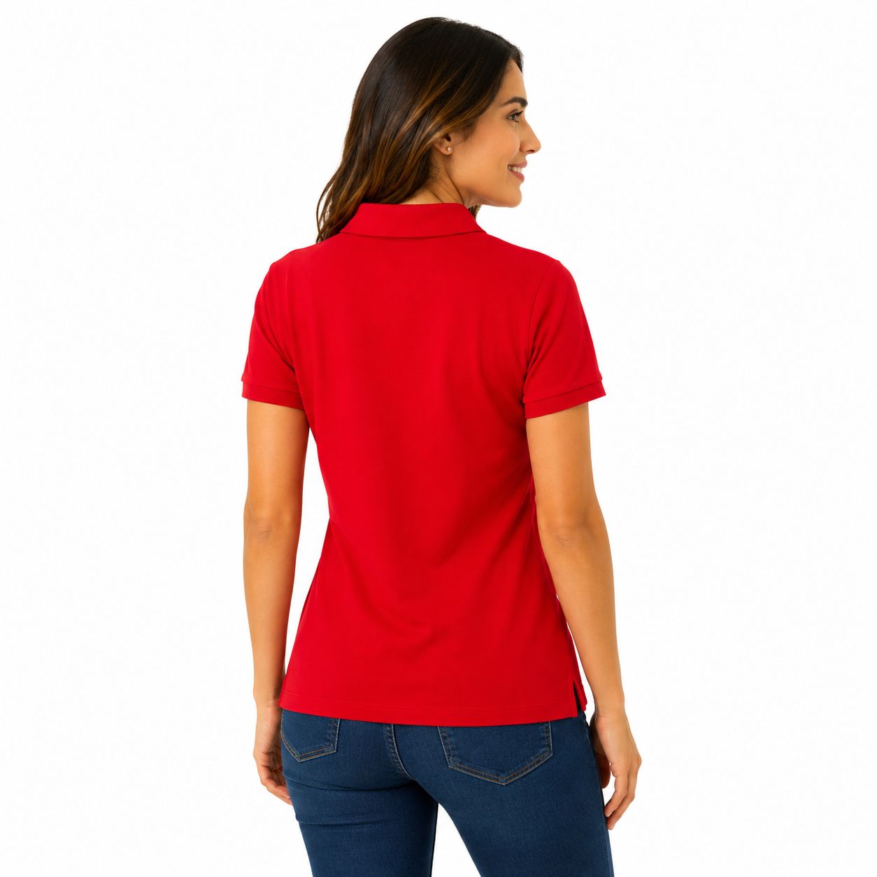 Nautica Jeans Red polo shirt from Nautica Jeans Co. has a chest pocket Women’s