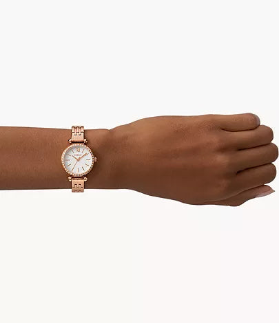 Fossil Tillie Mini Three-Hand Rose Gold-Tone Stainless Steel Watch