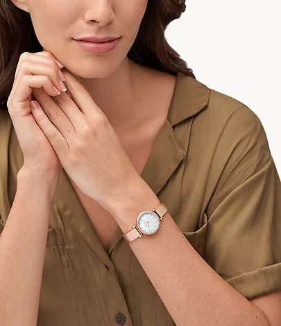 Fossil Tillie Mini Three-Hand Rose Gold-Tone Stainless Steel Watch