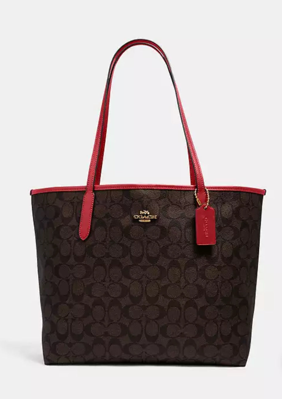 Coach City Tote In Signature Canvas