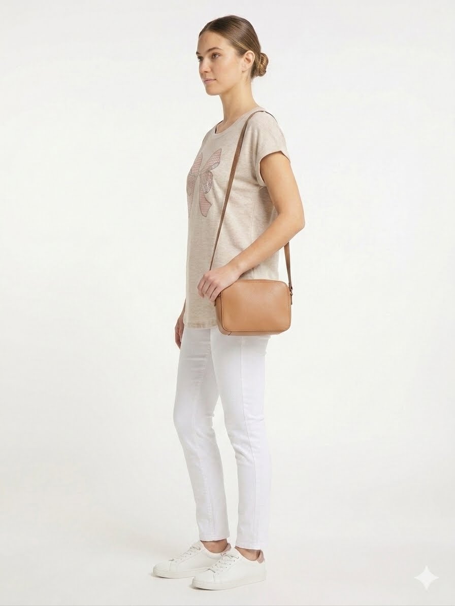 TRUSELF-Coquette style textured t-shirt