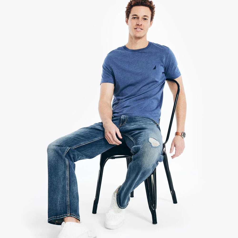Nautica Heather Crewneck Deck T-Shirt