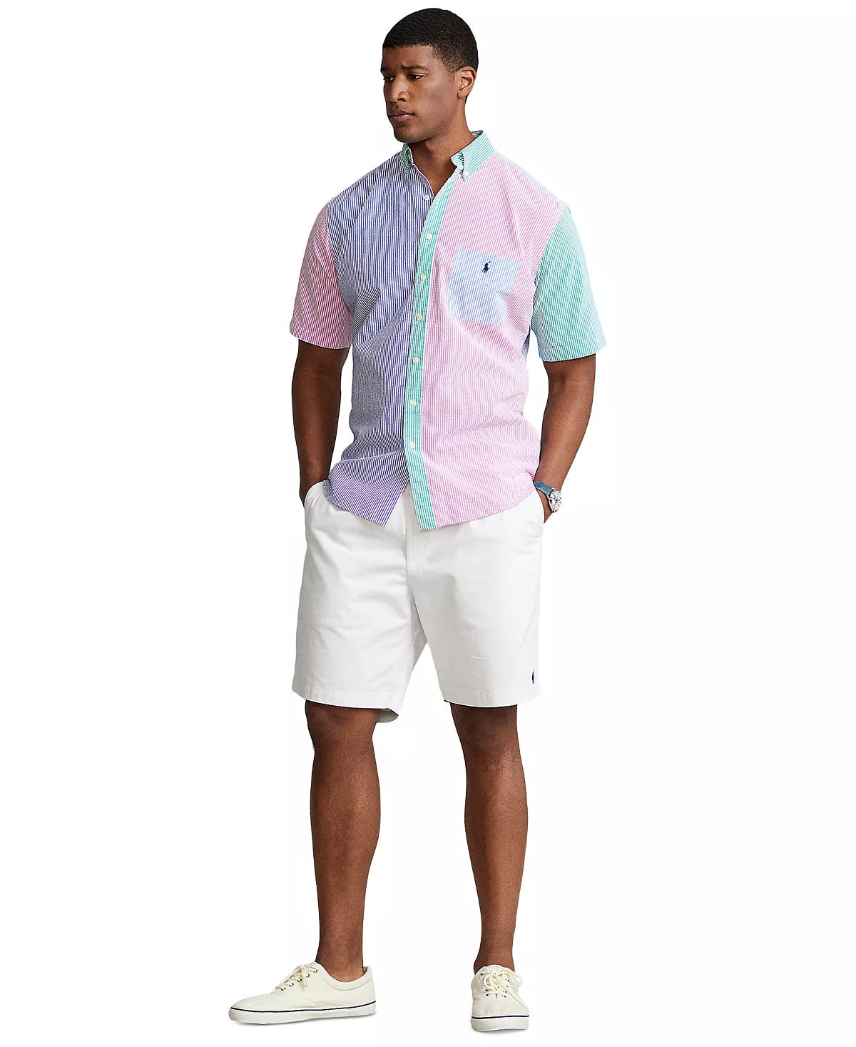 Ralph Lauren Men's Big & Tall RL Prepster Seersucker Fun Shirt