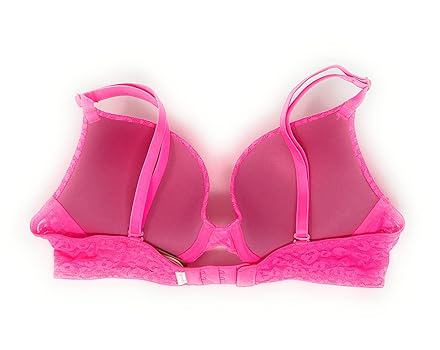 Victoria's Secret Pink Wear Everywhere Sujetador push-up 34A rosa intenso Leo Lace, Encaje Leo Rosa Hot
