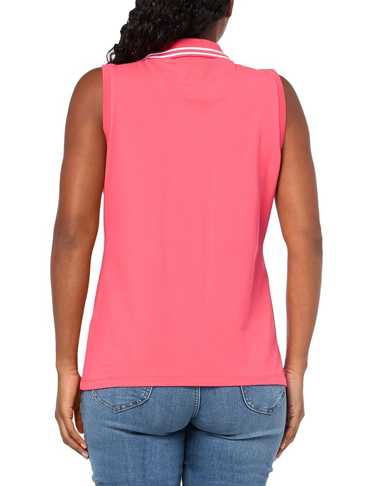 Nautica Polo liso sin mangas con cuello Johnny para mujer
