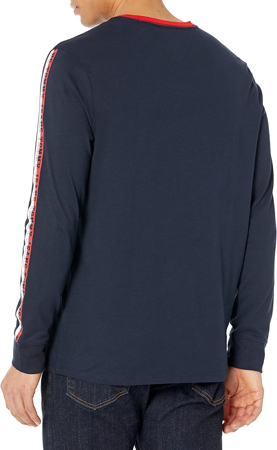 Tommy Hilfiger Men's Tommy Jeans Striped Long Sleeve Badge T-Shirt