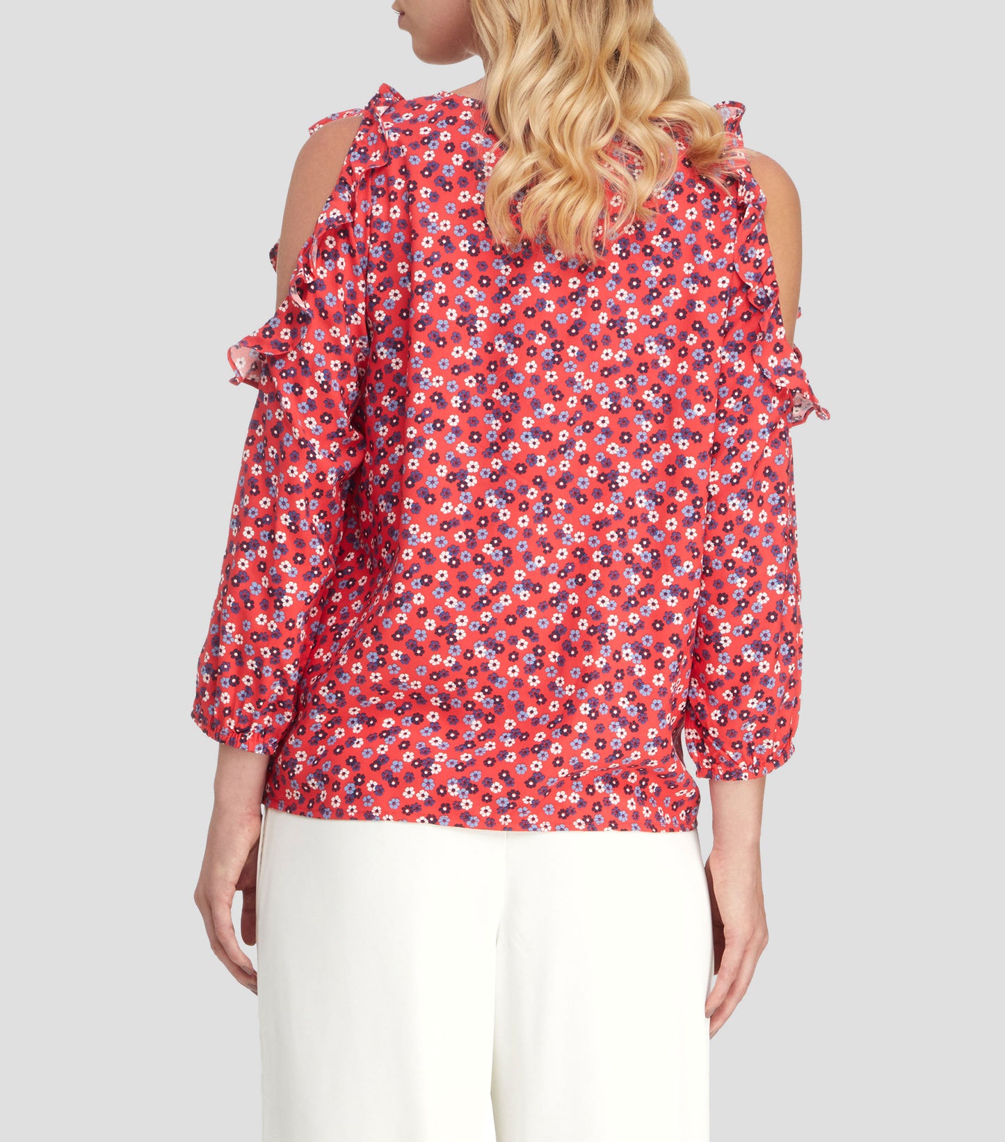 Nautica Sustainably Crafted Cold Shoulder Split Neck Top