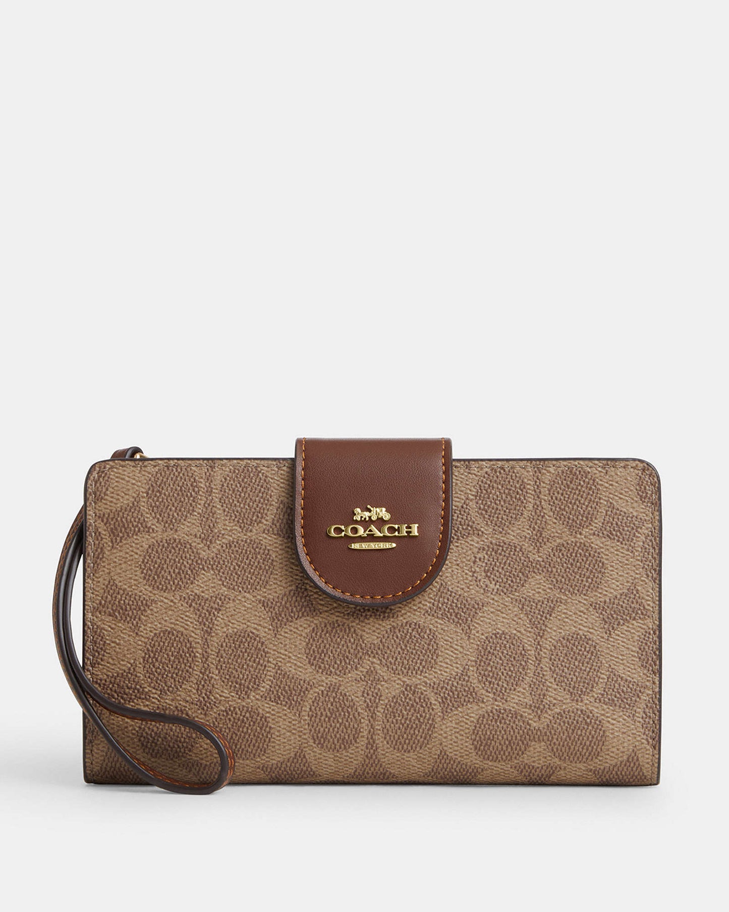 Coach Phone Wallet In Signature Canvas