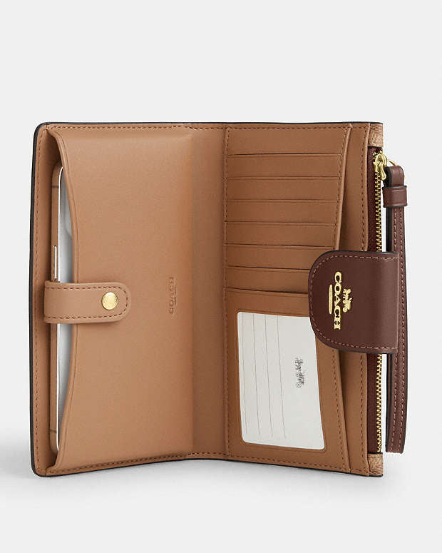 Coach Phone Wallet In Signature Canvas