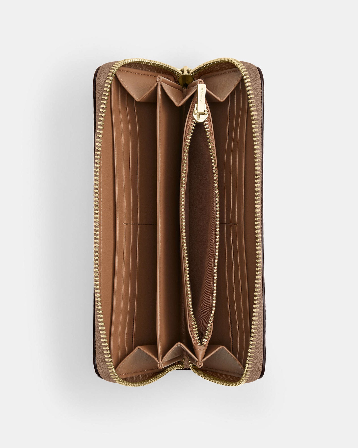 Coach Signature Canvas Long Zip Around Wallet