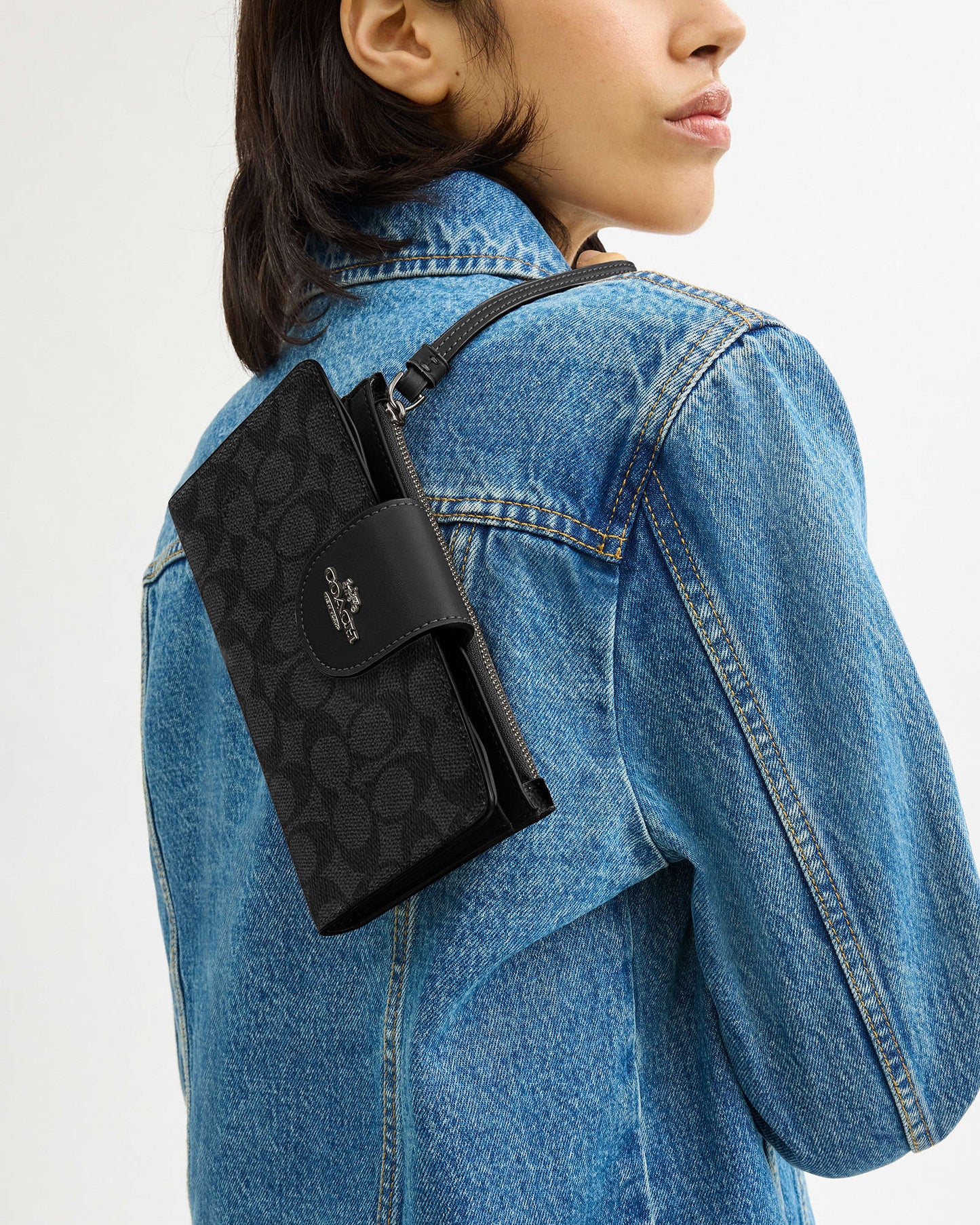 Coach Phone Wallet In Colorblock Signature Canvas