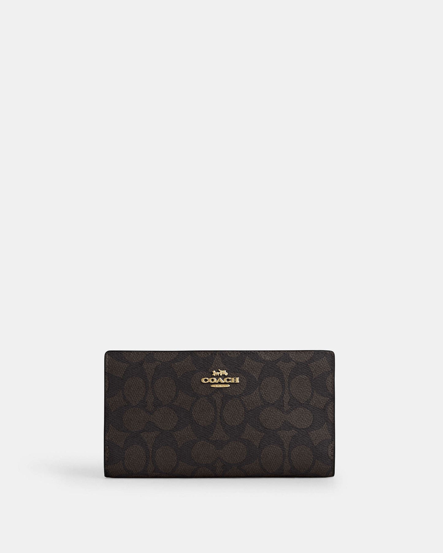 Coach Slim Zip Wallet In Signature Canvas