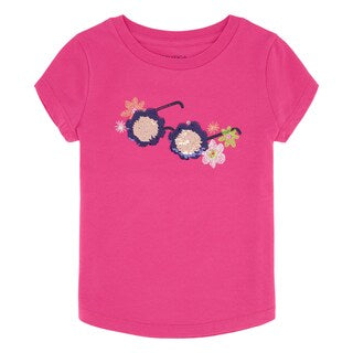 Náutica-Camiseta con gafas de sol y flores para niña