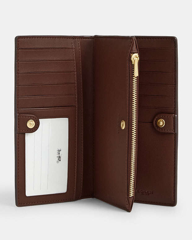 Coach Slim Zip Wallet In Signature Canvas