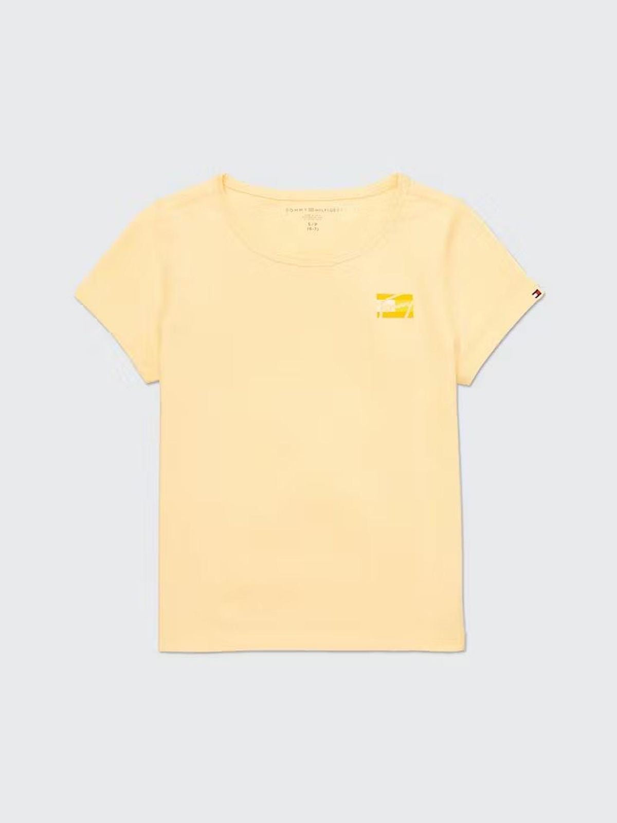 Tommy Hilfiger-Camiseta Para Niña Amarilla Con Firma Sensorial