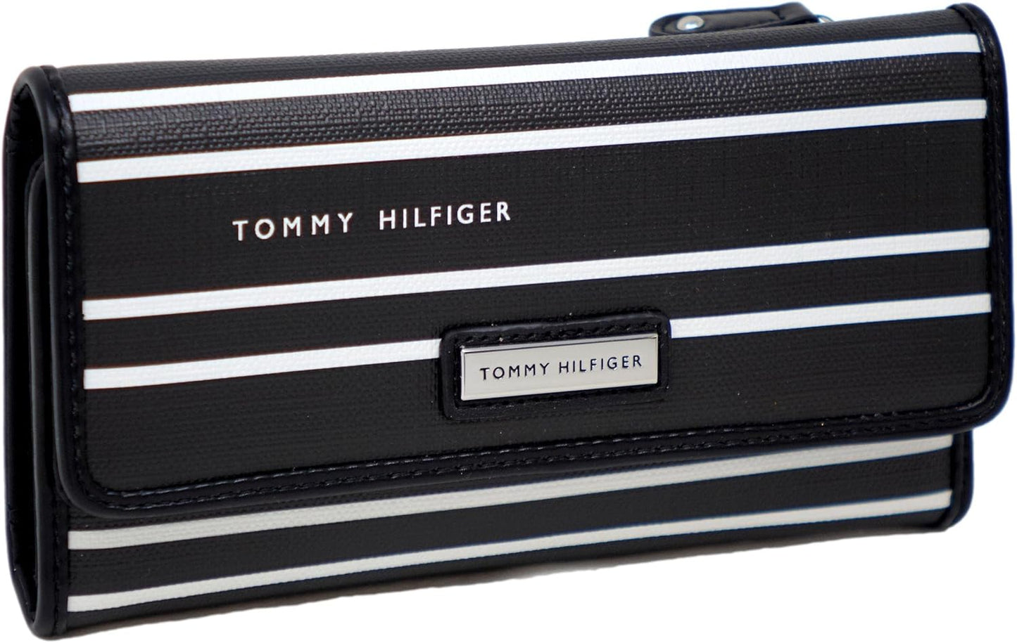 Tommy Hilfiger Women's Logo Striped Checkbook Wallet Clutch