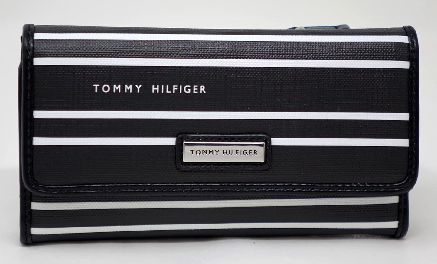 Tommy Hilfiger Women's Logo Striped Checkbook Wallet Clutch
