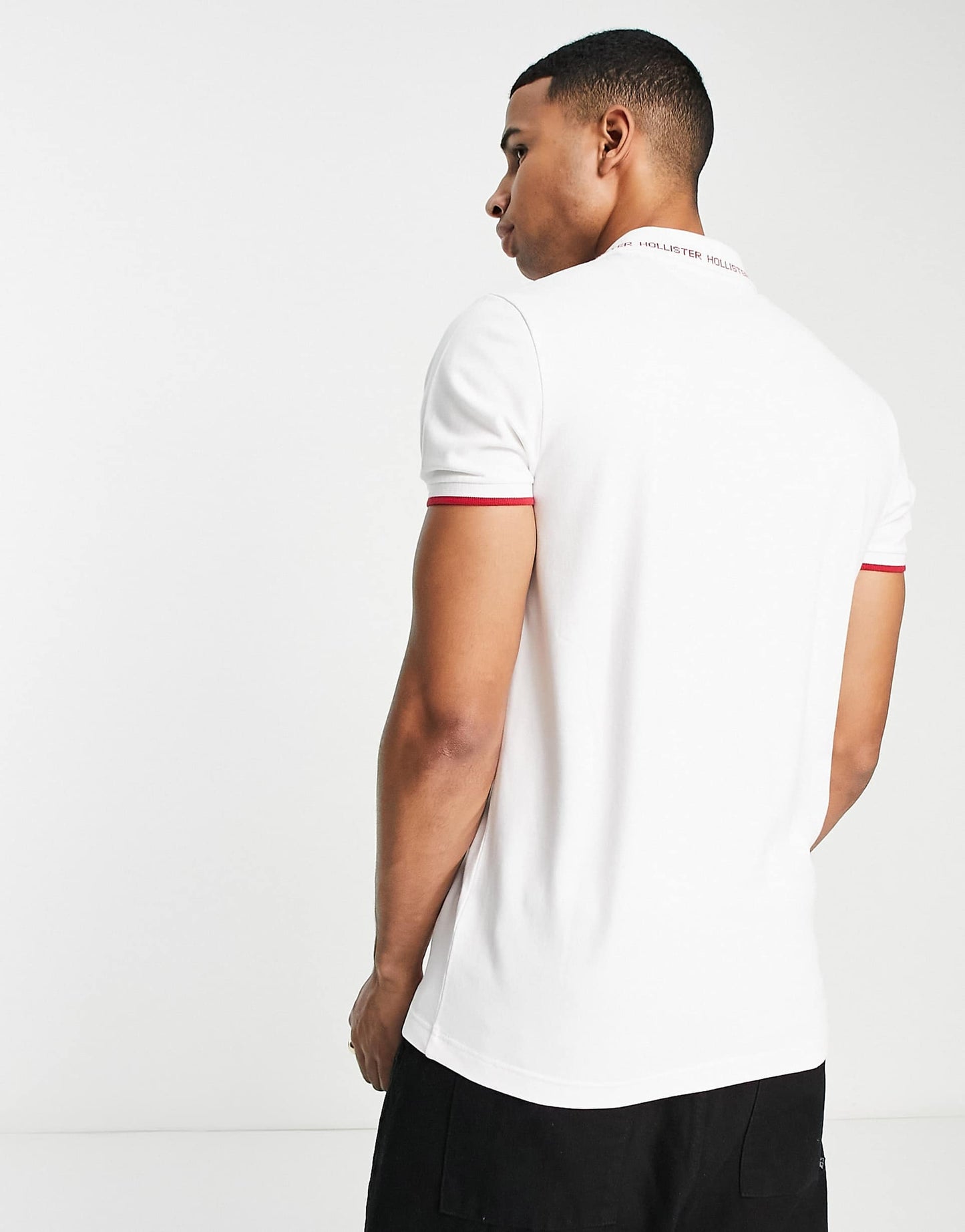 Hollister varsity logo tipping pique polo