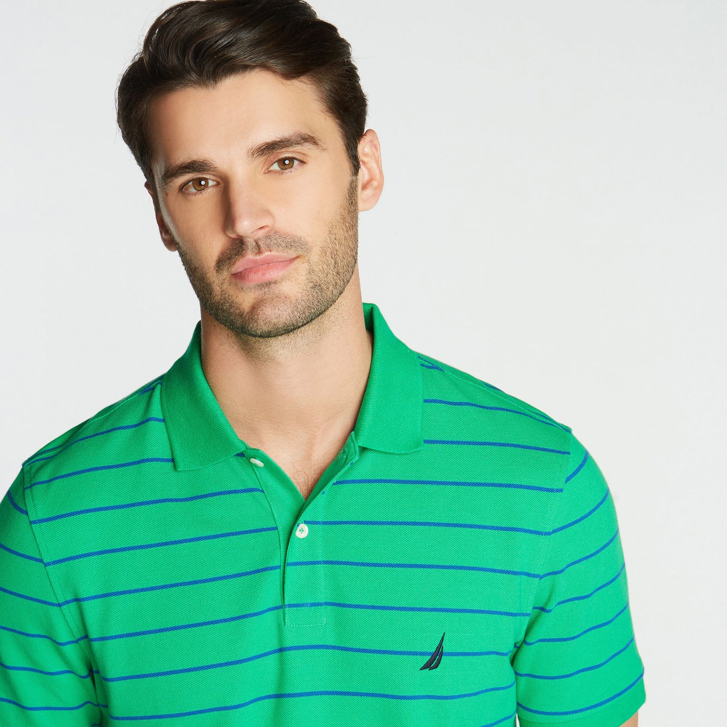 Nautica Classic Fit Striped Deck Polo