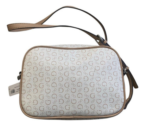 Guess- Bolsa Guess Factory Blanco Suavizado Liso Niquel