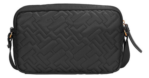 Tommy Hilfiger-Bolsa Bandolera Tommy Hilfiger Con Logo Para Mujer Acabado de los herrajes Dorado Golor Negro Diseño de la Tela Liso