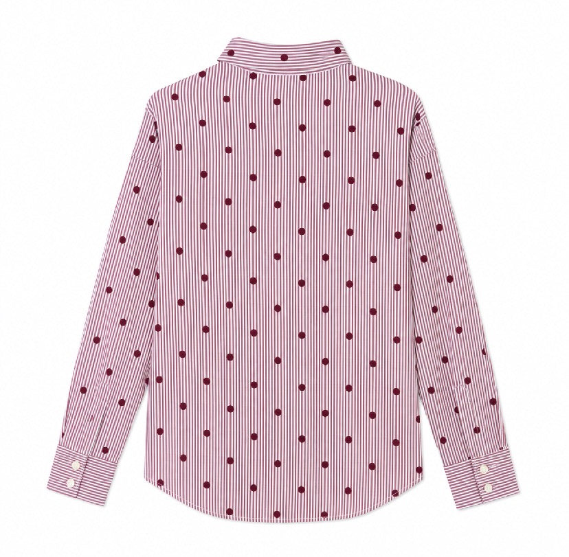 Tommy Hilfiger Relaxed Polka-Dot Poplin Jacquard Shirt